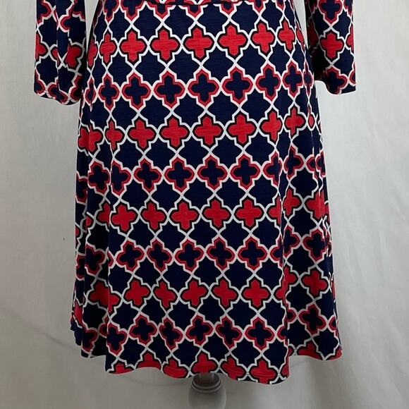 41 Hawthorn Navy, Red & White Faux Wrap Office Career Dress NWOT Size M - Picture 7 of 14